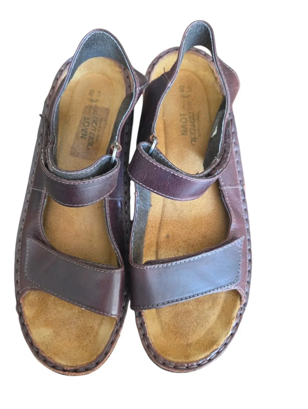 Naot Karenna Leather Comfort Sandals Brown Hook Loop EU 40 US 9 Women Comfort